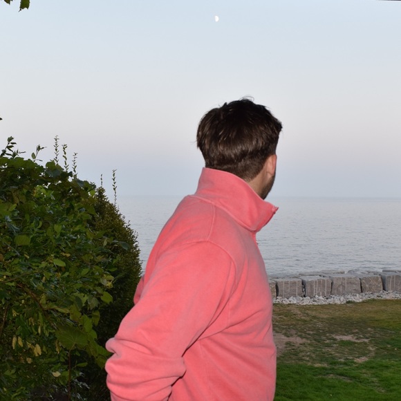 Vintage salmon quarter zip sweater - Picture 3 of 3